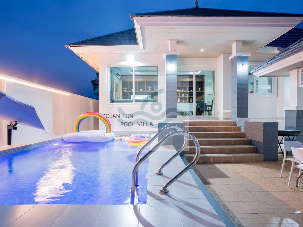 พูลวิลล่าบางเสร่ติดทะเล 150 ม. | Ocean Fun Pool Villa | สระส่วนตัว Pet-Friendly