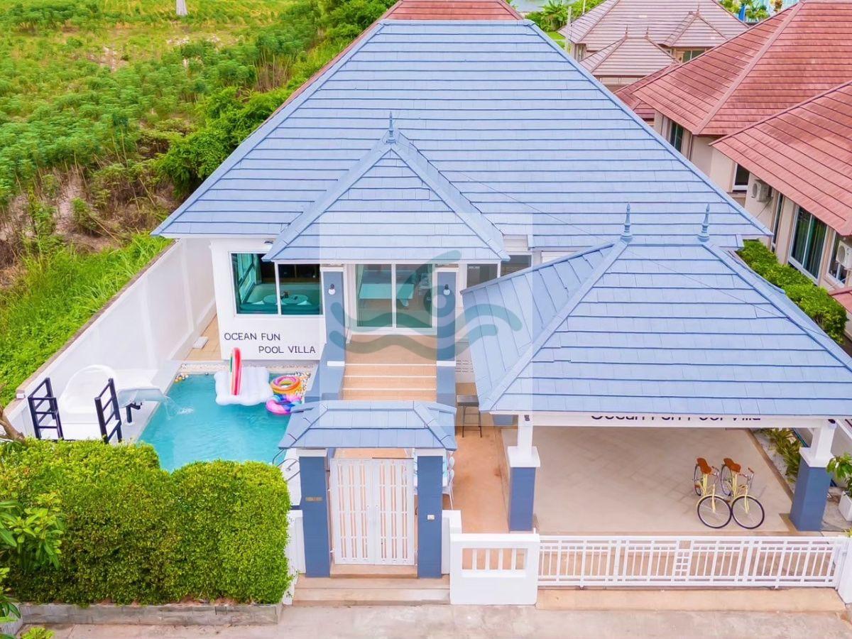พูลวิลล่าบางเสร่ติดทะเล 150 ม. | Ocean Fun Pool Villa | สระส่วนตัว Pet-Friendly