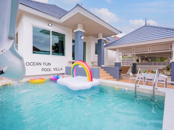 พูลวิลล่าบางเสร่ติดทะเล 150 ม. | Ocean Fun Pool Villa | สระส่วนตัว Pet-Friendly