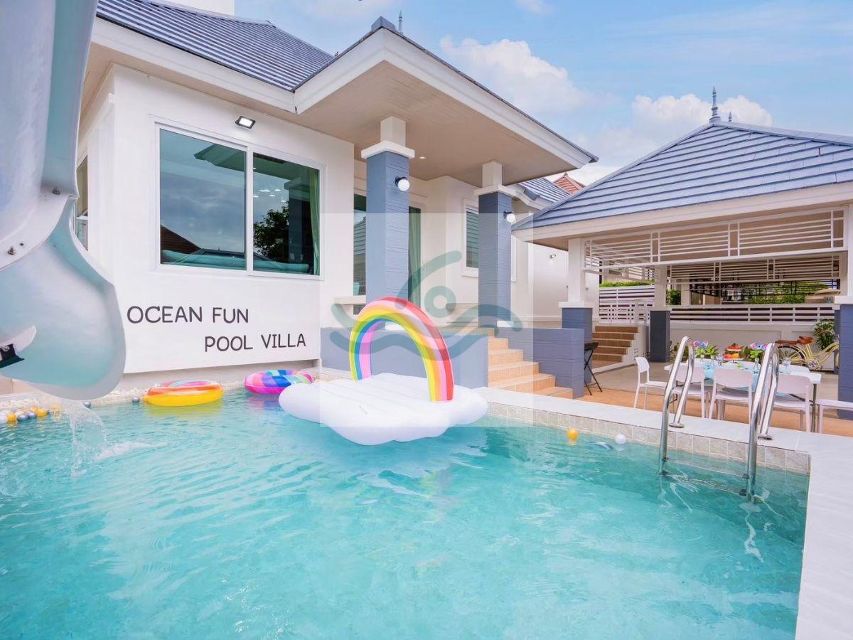 พูลวิลล่าบางเสร่ติดทะเล 150 ม. | Ocean Fun Pool Villa | สระส่วนตัว Pet-Friendly