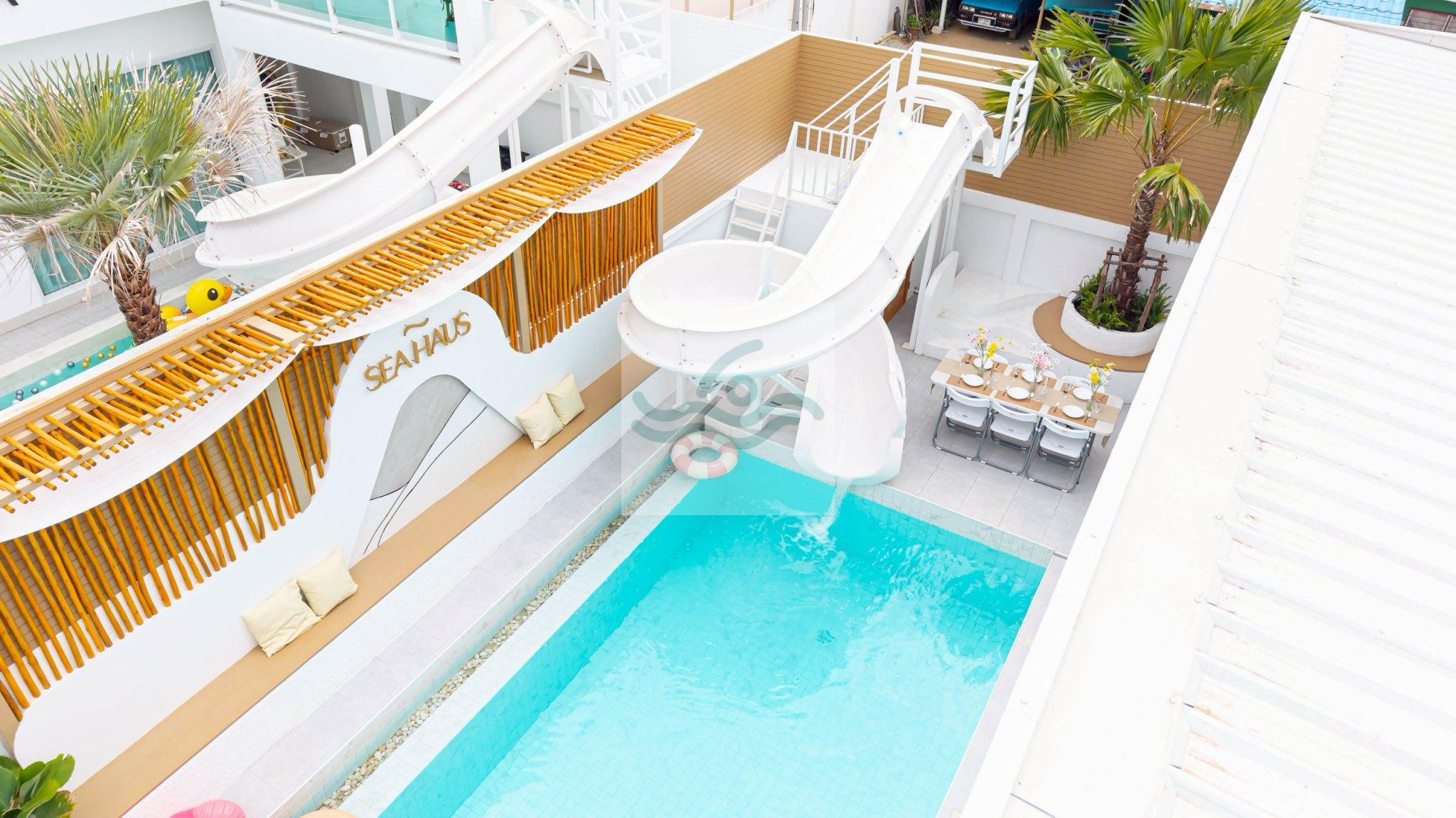 Sea Haus Pool Villa Pattaya พูลวิลล่าสไตล์บาหลี โซนห้วยใหญ่ สระว่ายน้ำ Sea Haus Pool Villa Pattaya พูลวิลล่าสไตล์บาหลี โซนห้วยใหญ่