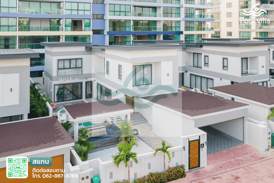 Best Fun Pool Villa พูลวิลล่าหรู 6 ห้องนอน ใกล้หาดจอมเทียน 1 กม
