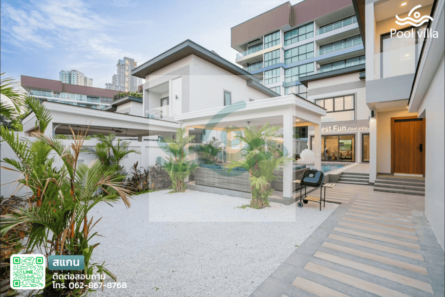 Best Fun Pool Villa พูลวิลล่าหรู 6 ห้องนอน ใกล้หาดจอมเทียน 1 กม